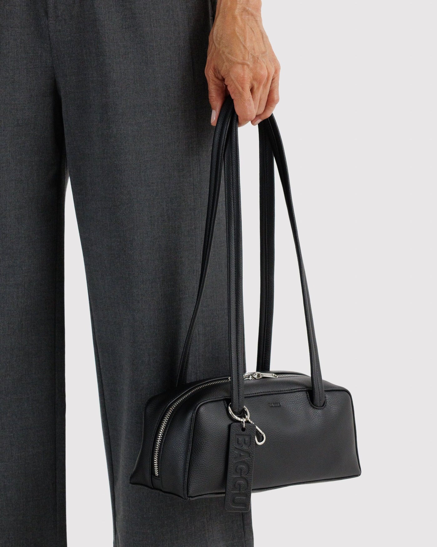 Small Recycled Leather Bowler Bag T0