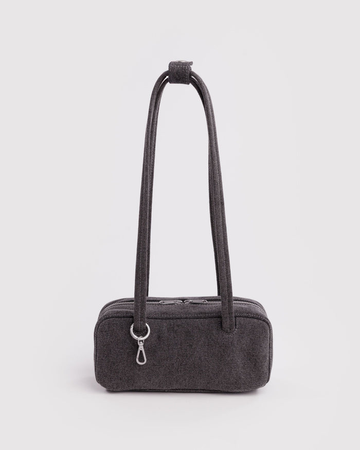 Small Denim Bowler Bag O6 - Washed Black Denim / OS