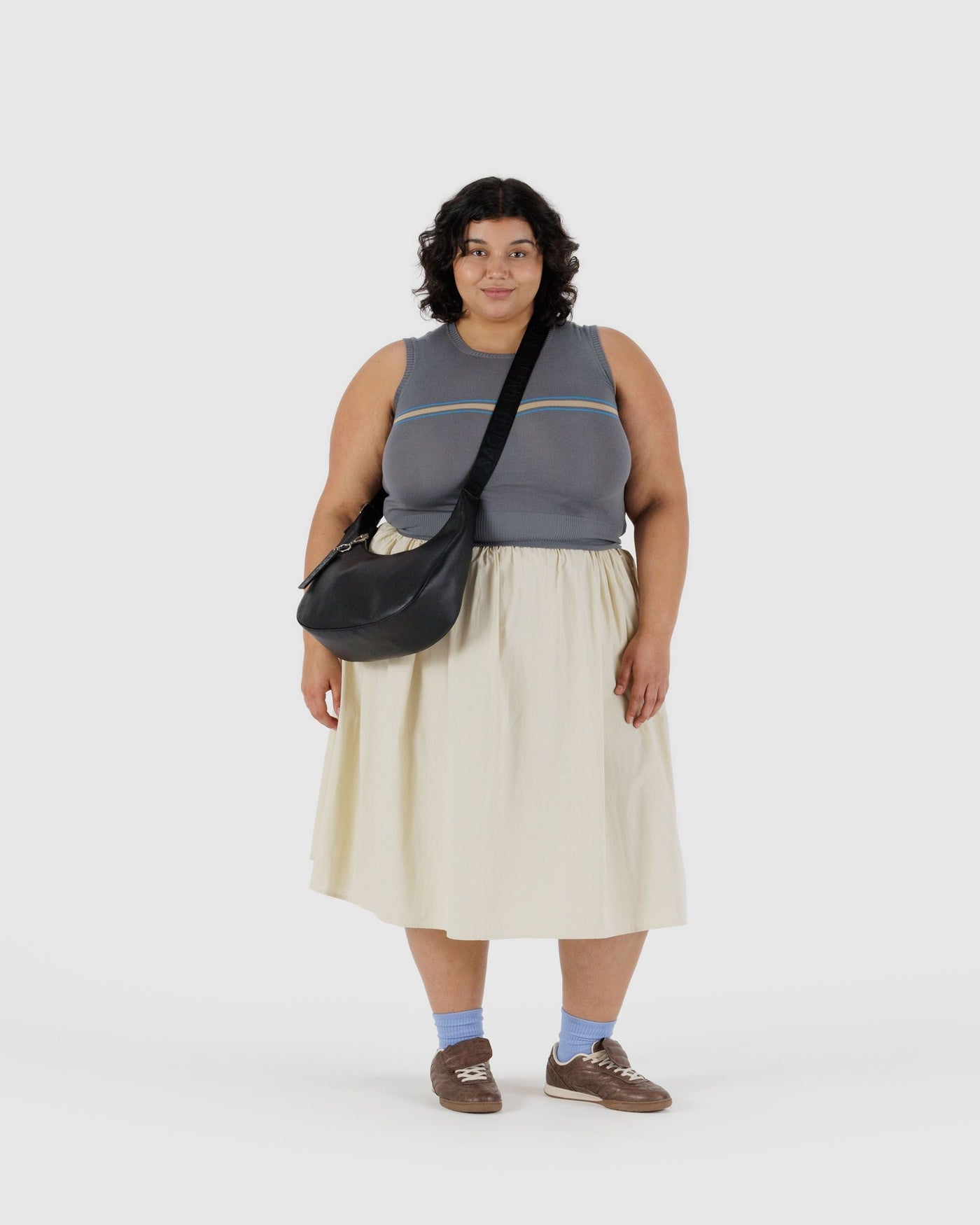 Medium Recycled Leather Crescent Bag H9