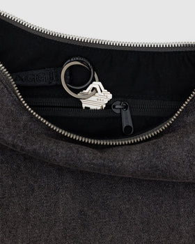 Medium Denim Crescent Bag E8