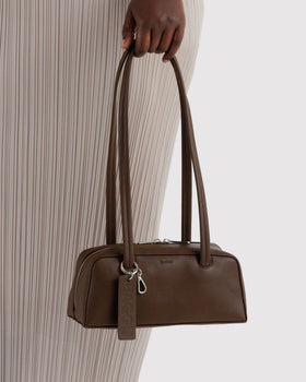 Small Recycled Leather Bowler Bag T0