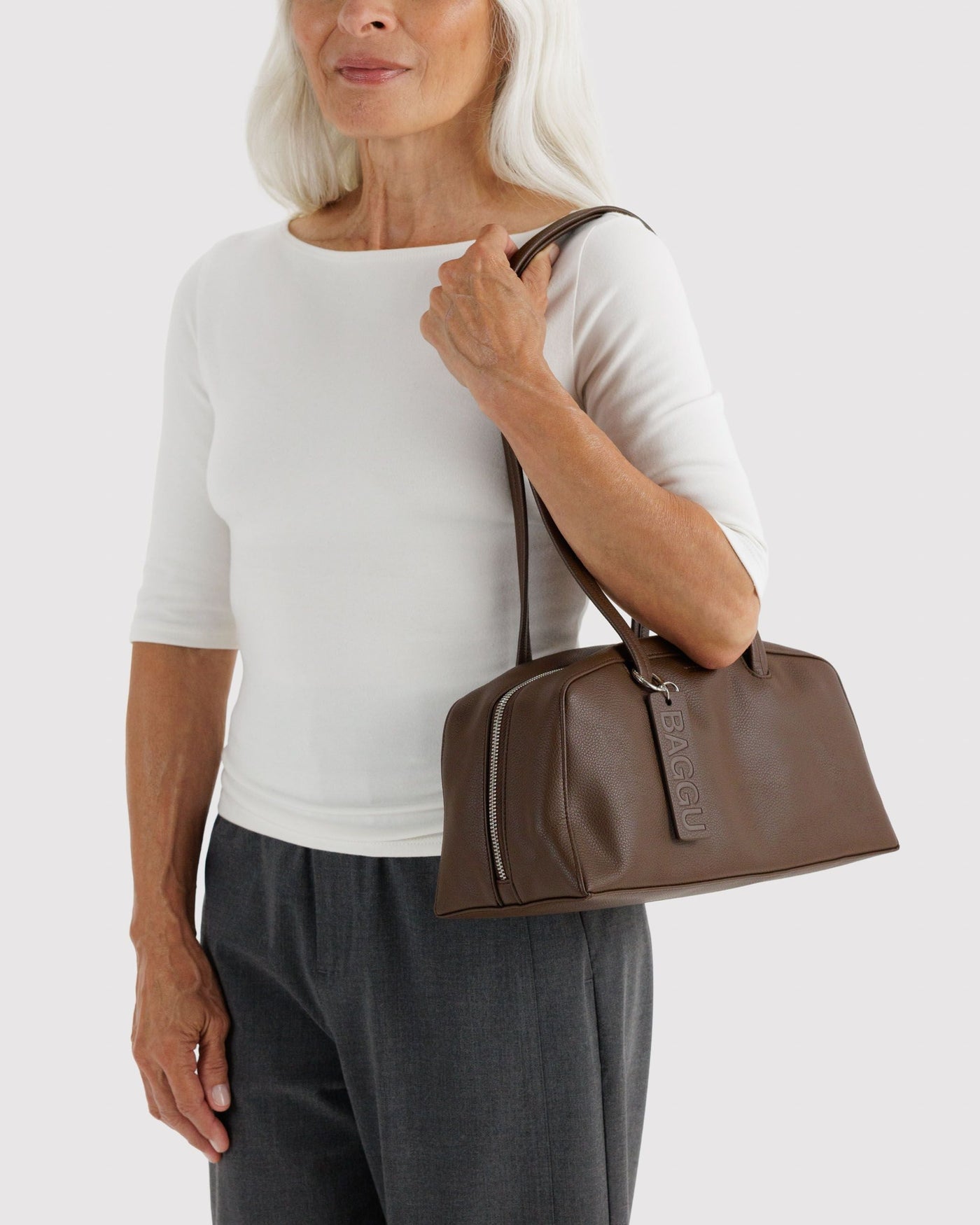 Recycled Leather Bowler Bag F1