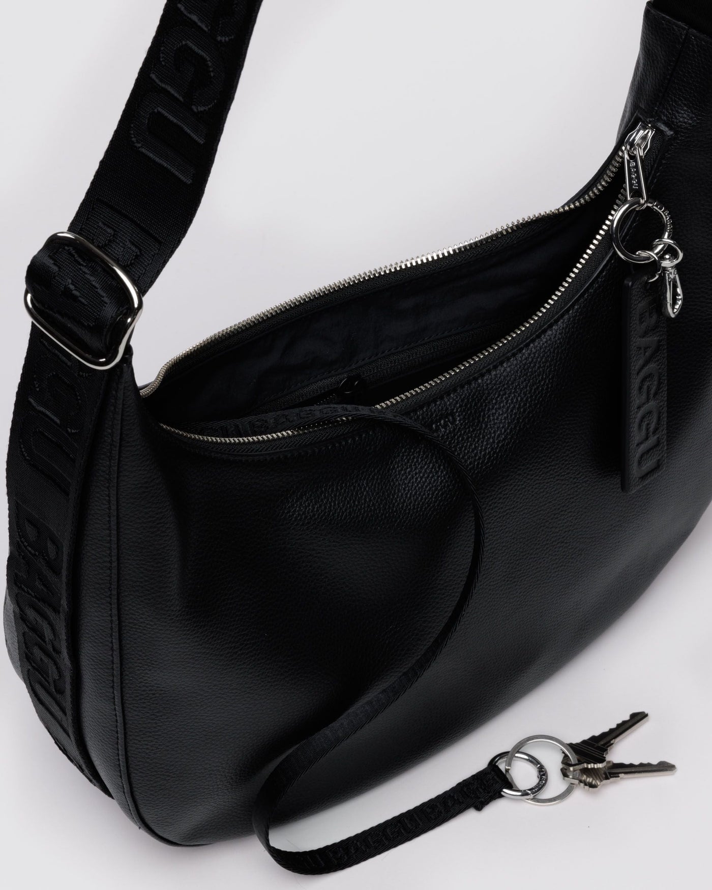 Medium Recycled Leather Crescent Bag H9