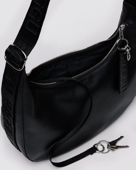 Medium Recycled Leather Crescent Bag H9