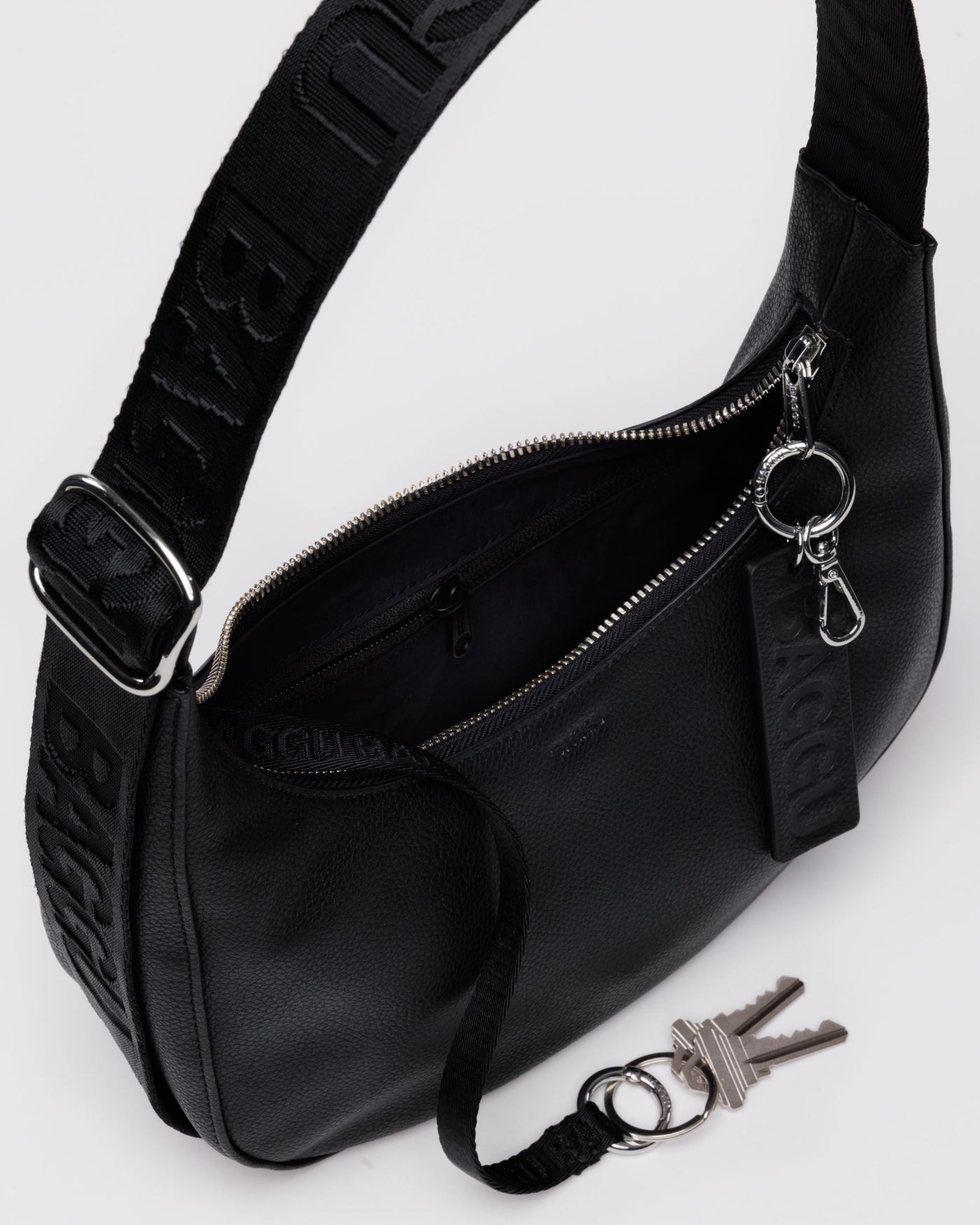 Small Recycled Leather Crescent Bag R4
